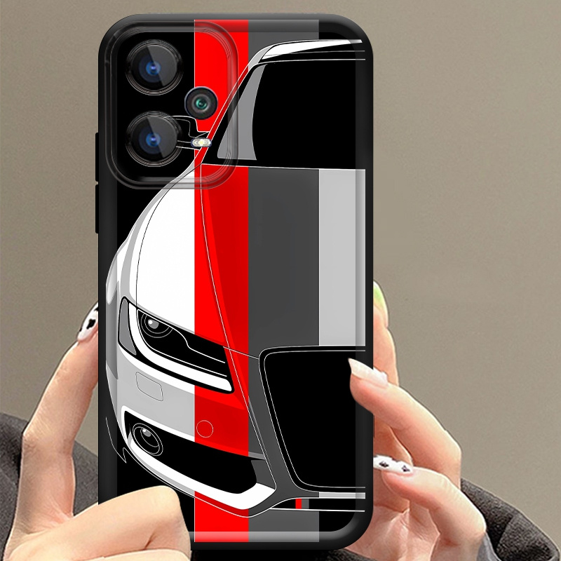 Phone Cases Xiaomi 15 - เคสโทรศัพท์ยางนิ่มลายรถสีแดงขาว สำหรับ Redmi Note 15 14