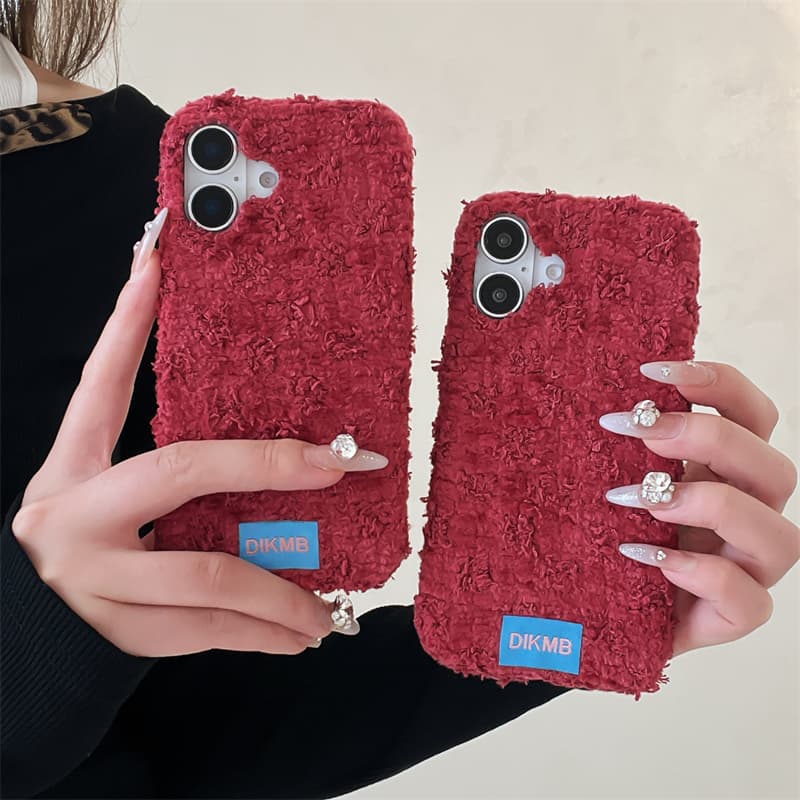 Phone Cases For Iphone 16 - เคสโทรศัพท์ขนฟูสีแดงแองโกร่า สำหรับ iPhone 18 Pro Max